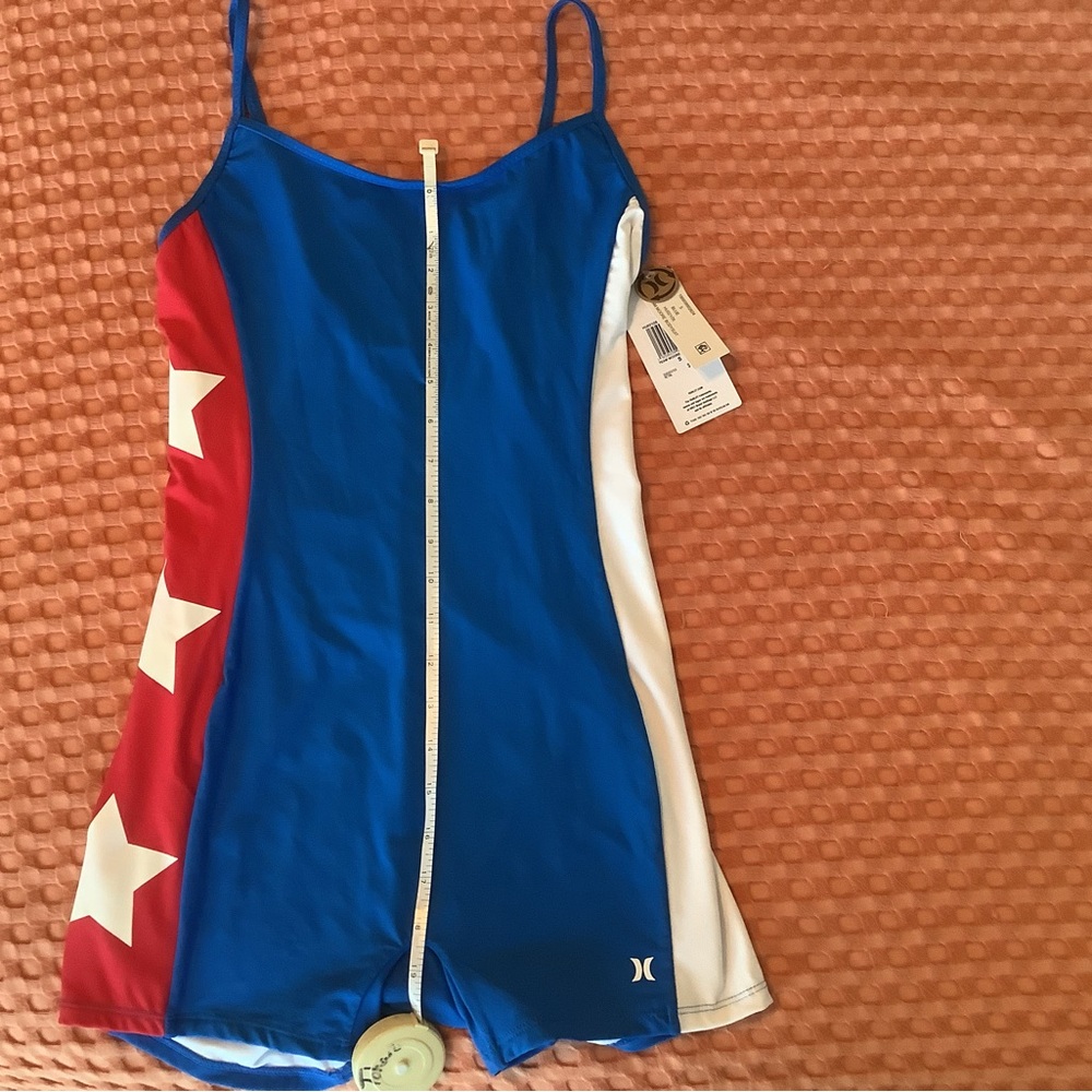 Hurley Blue and Red Swimsuit with White Stars